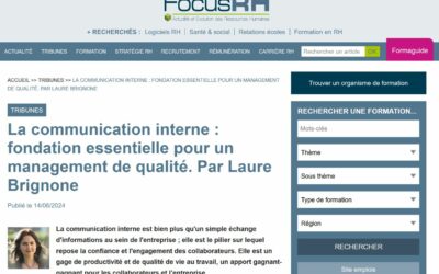 La communication interne : fondation essentielle pour un management de qualité – Tribune Focus RH