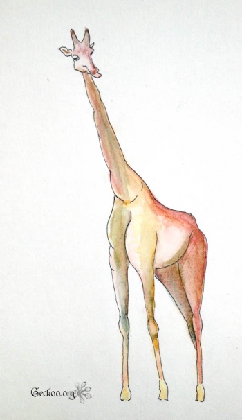 Girafe à l'aquarelle