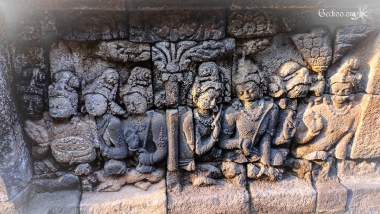 bas-relief de Borobudur, Java, Indonésie