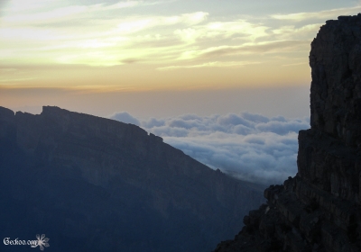 nuages dans la montagne à Jebel Sham